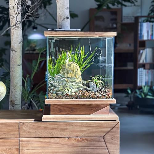 Vintage Wooden Betta Tank with Self-Cleaning Design