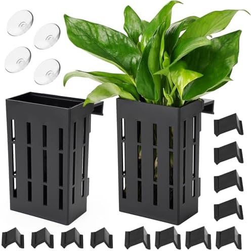 Black Upgraded Plant Holder with Hooks for Aquascapes