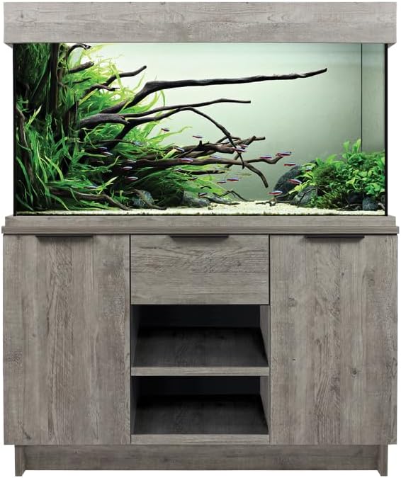 Urban Oak Aquarium with Modern Cabinet and LED Lighting