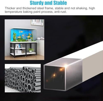 Rolling Multi-Tank Stand with Wheels and Storage Shelves