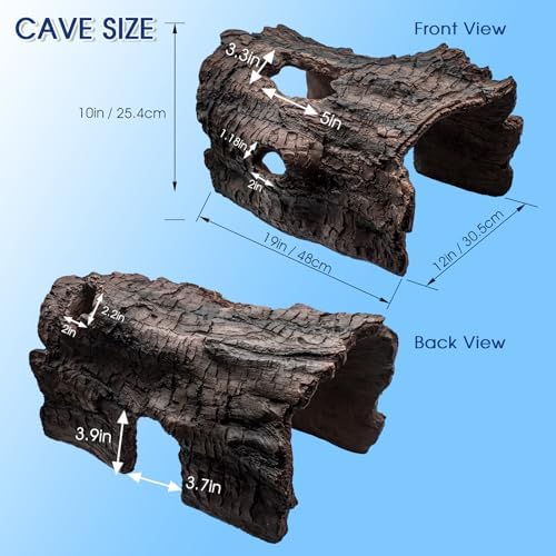 Hoeine Faux Log Cave Shelter for Koi Pond Protection