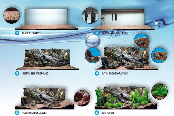 WYSKONT 3D Lesbos Brown Backdrop for 150x60cm Tanks