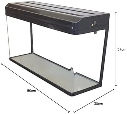 120L 80cm Aquarium with LED Hood and Filtration