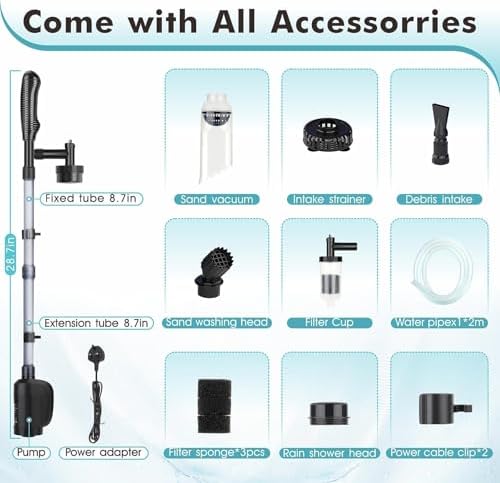 20W Multi-Function Automatic Gravel Vacuum for Tanks